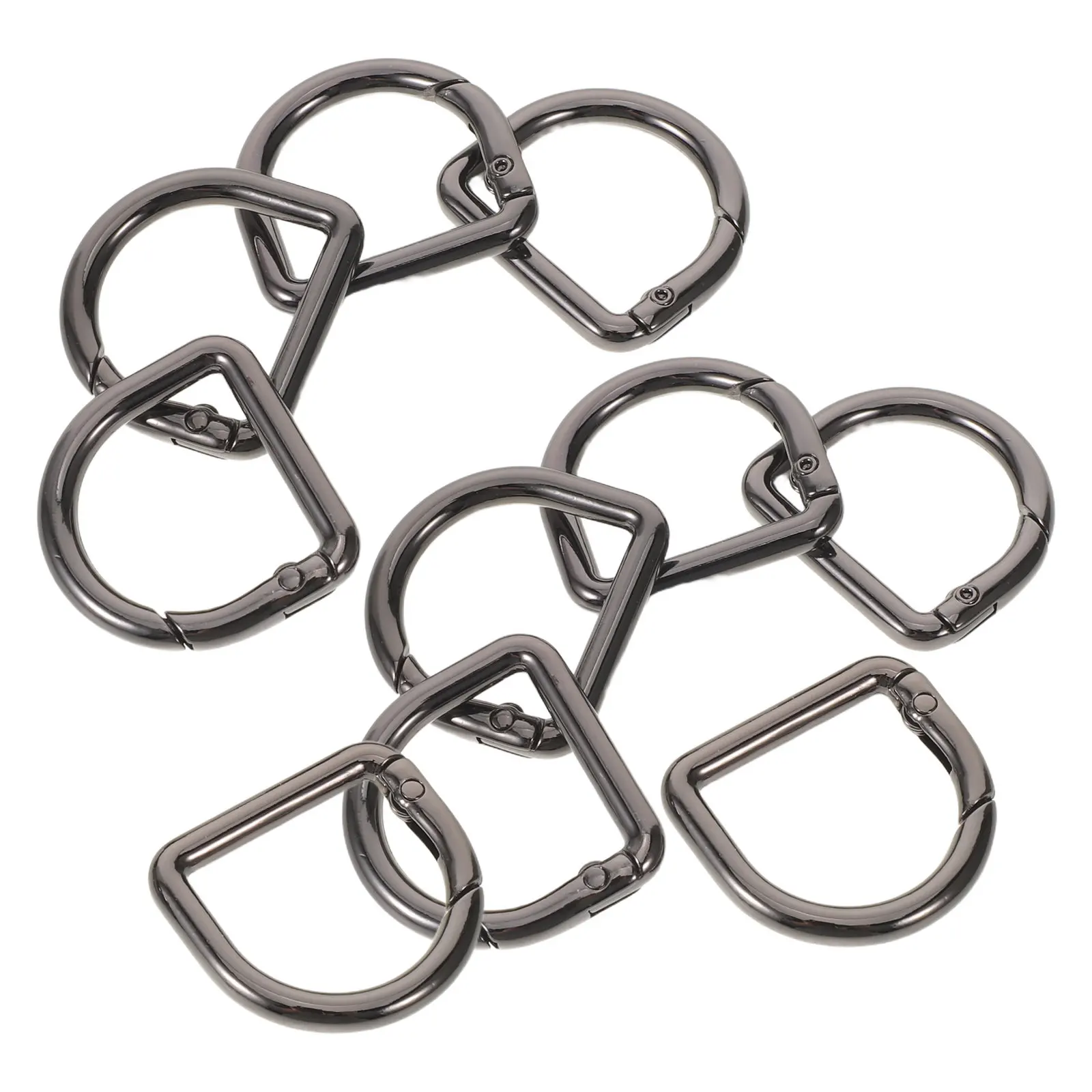 

10Pcs 22Mm D Ring Spring Buckle Metal Snap Clip Clasp for Handbag Backpack Purse Keychain Strap Suspenders Keyring Holder