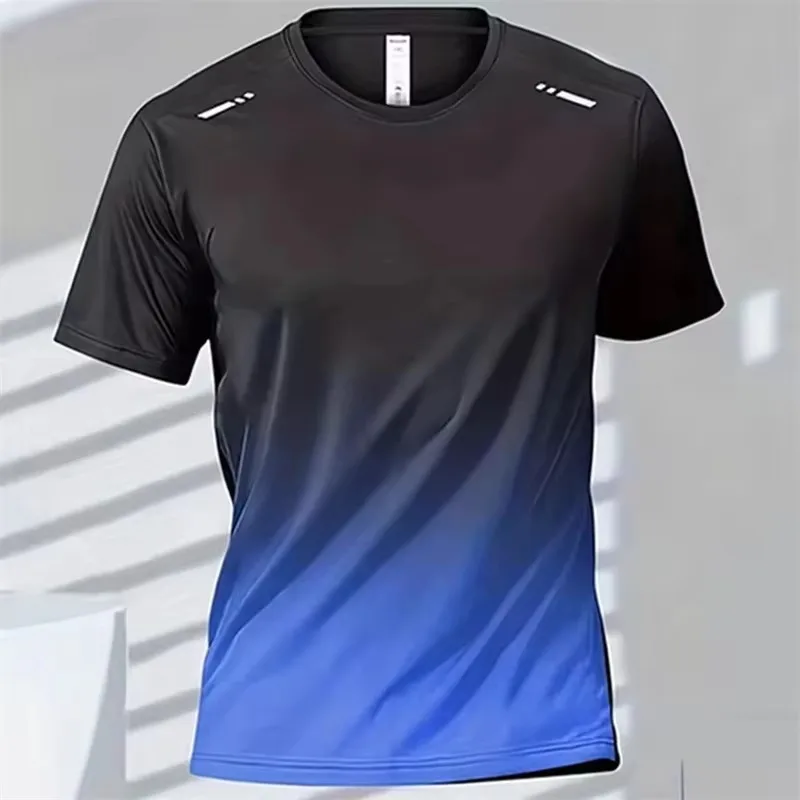 CHRLCK Men's Running Quick Drying T-shirts Breathable Hiking Fishing Tees Soft Elasticity Outdoor Sports Short Shirt Summer image 6