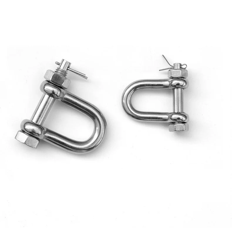 1pcs M6 - M16 304 Stainless steel DEE Shackle With Nut Safty Pin Steel Buckle Bolt Anchor Heavy Duty D Shackle