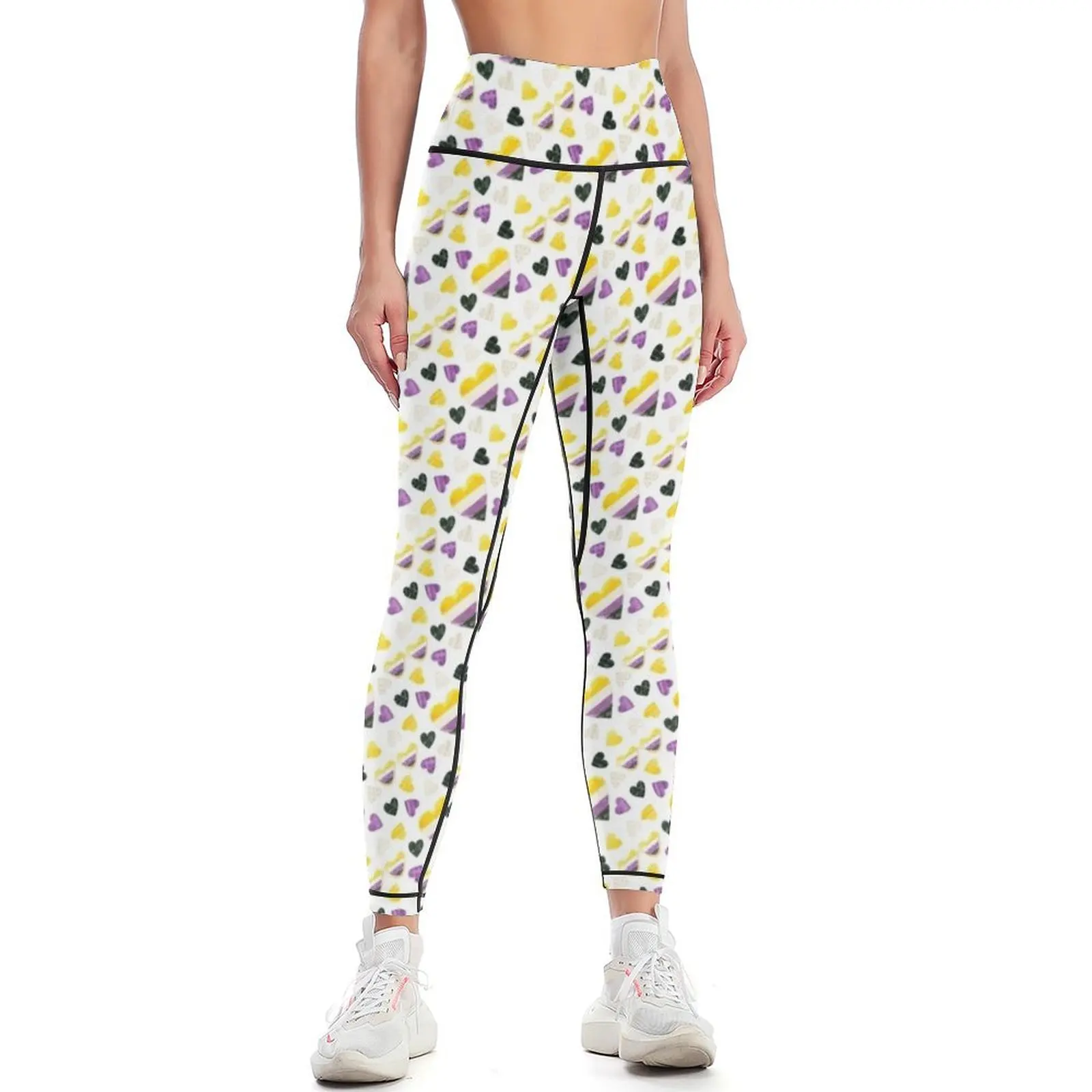 

Non Binary Hearts Leggings legging push up joggers for Womens Leggings