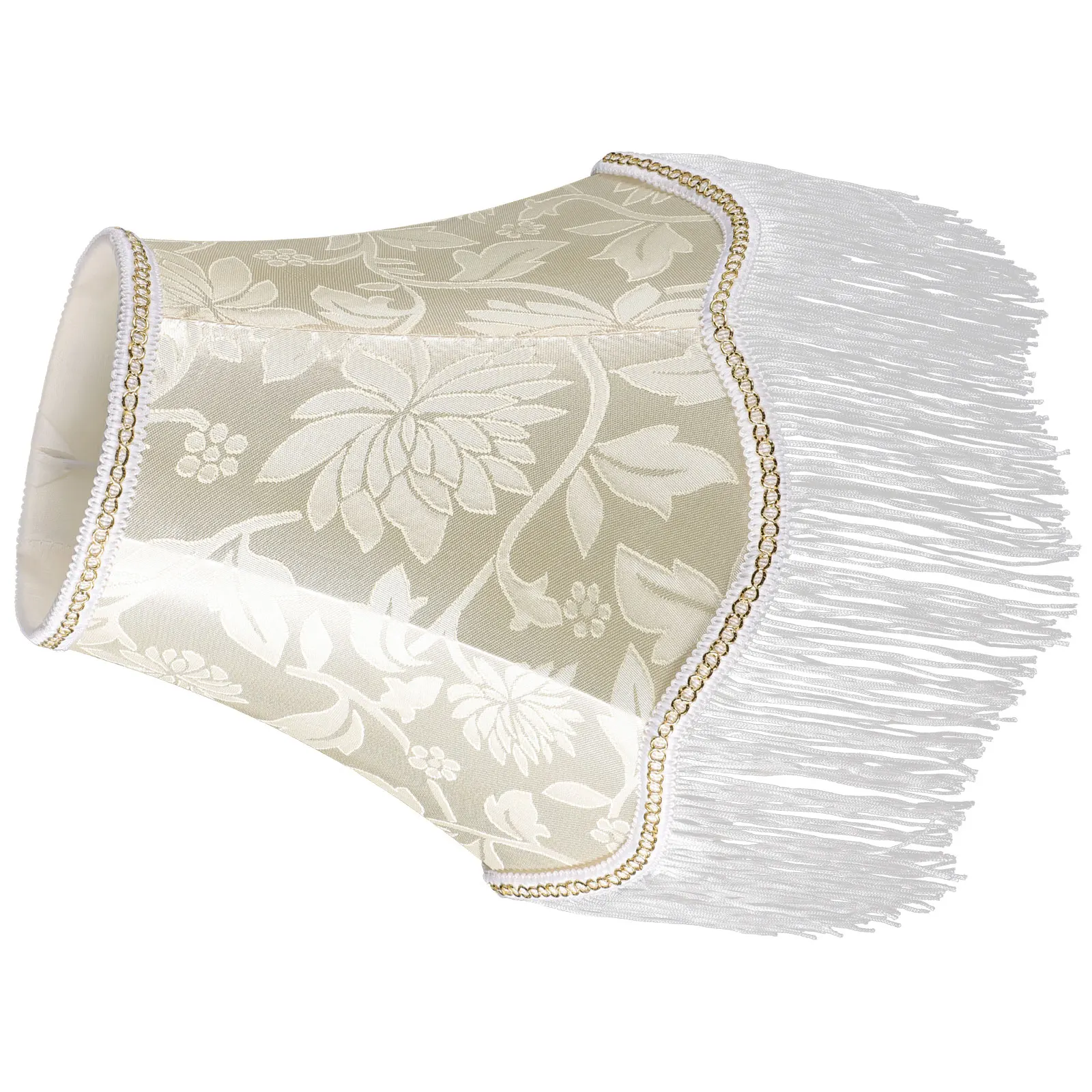 

Elegant Fabric Lampshade 13x25x19 Gold Flower Fringe Victorian for Bedroom Living European Tassel Desk Lampshades Home Decor