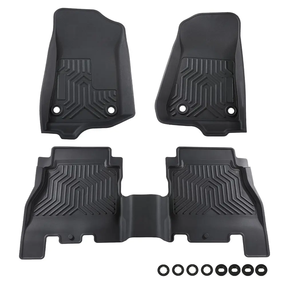 

Floor Mats Fit for 2018-2024 Jeep Wrangler JL Unlimited 4 Door Only (Not Fit for JK or 4XE)TPE All Weather Full Cover Protection