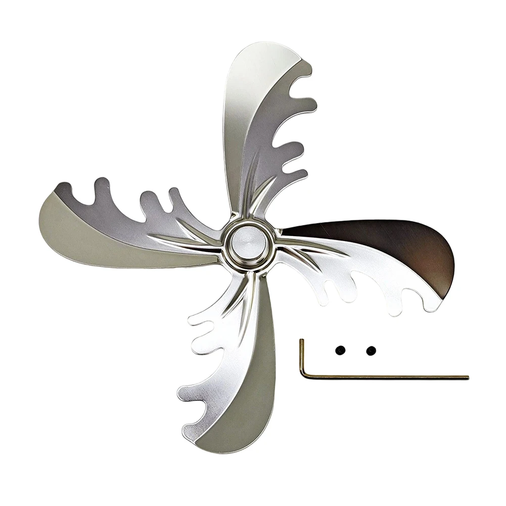 Fireplace Fan with 4 Aluminum Alloy Blades for Heat Powered Operation to Enhance Air Circulation and Efficient Heat Transfer