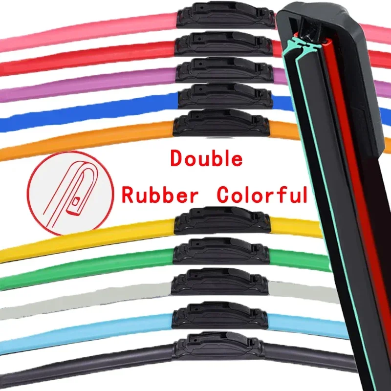 

Colorful 22" Hook / J-Hook Double Rubber Car Front Wiper Blades Windshield Windscreen