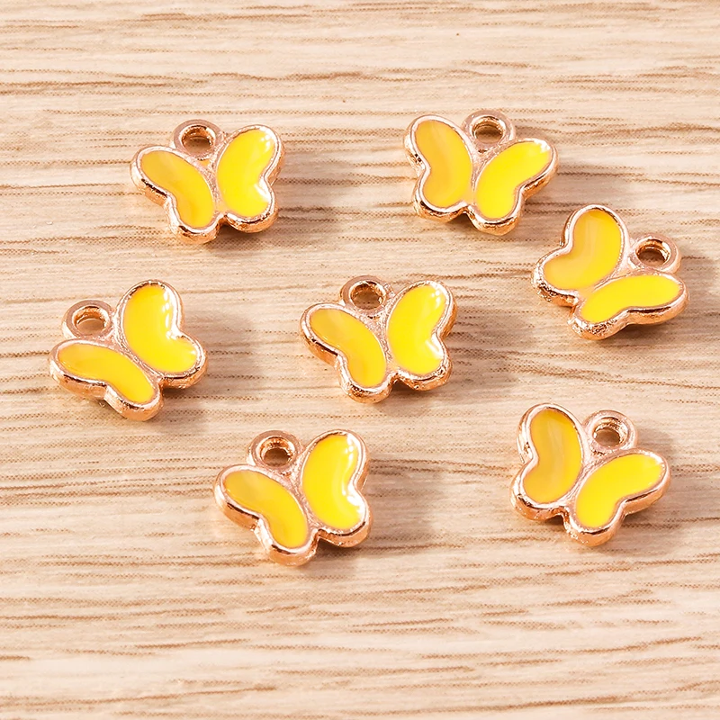 Tusember 30 Stück/Set Emaille Mini Niedliche Schmetterling-Anhänger für Ohrhänger Armband Tier-Anhänger DIY Schmuckherstellung Zubehör – Detail 4