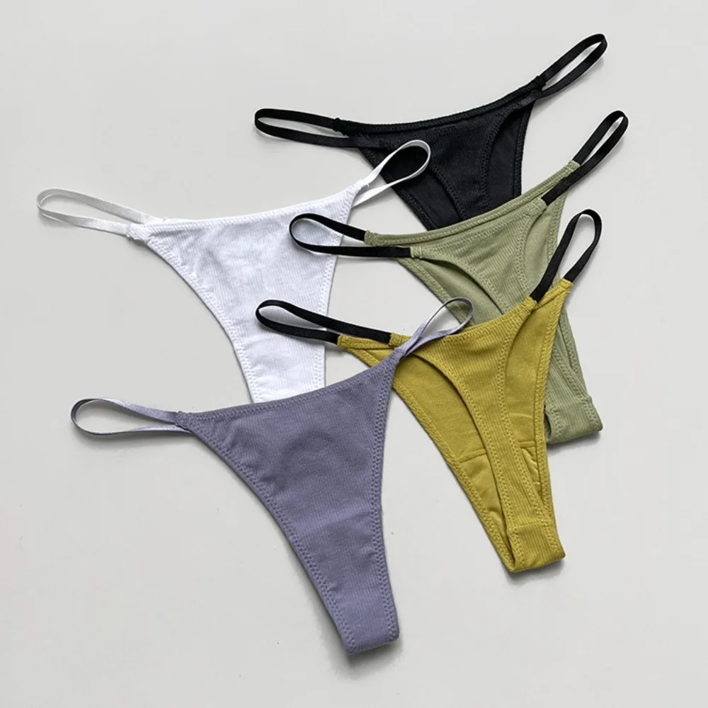 Women Female Cotton Low Rise T Pants Thin Strappy G Strings Panties Thongs Underwear image 4