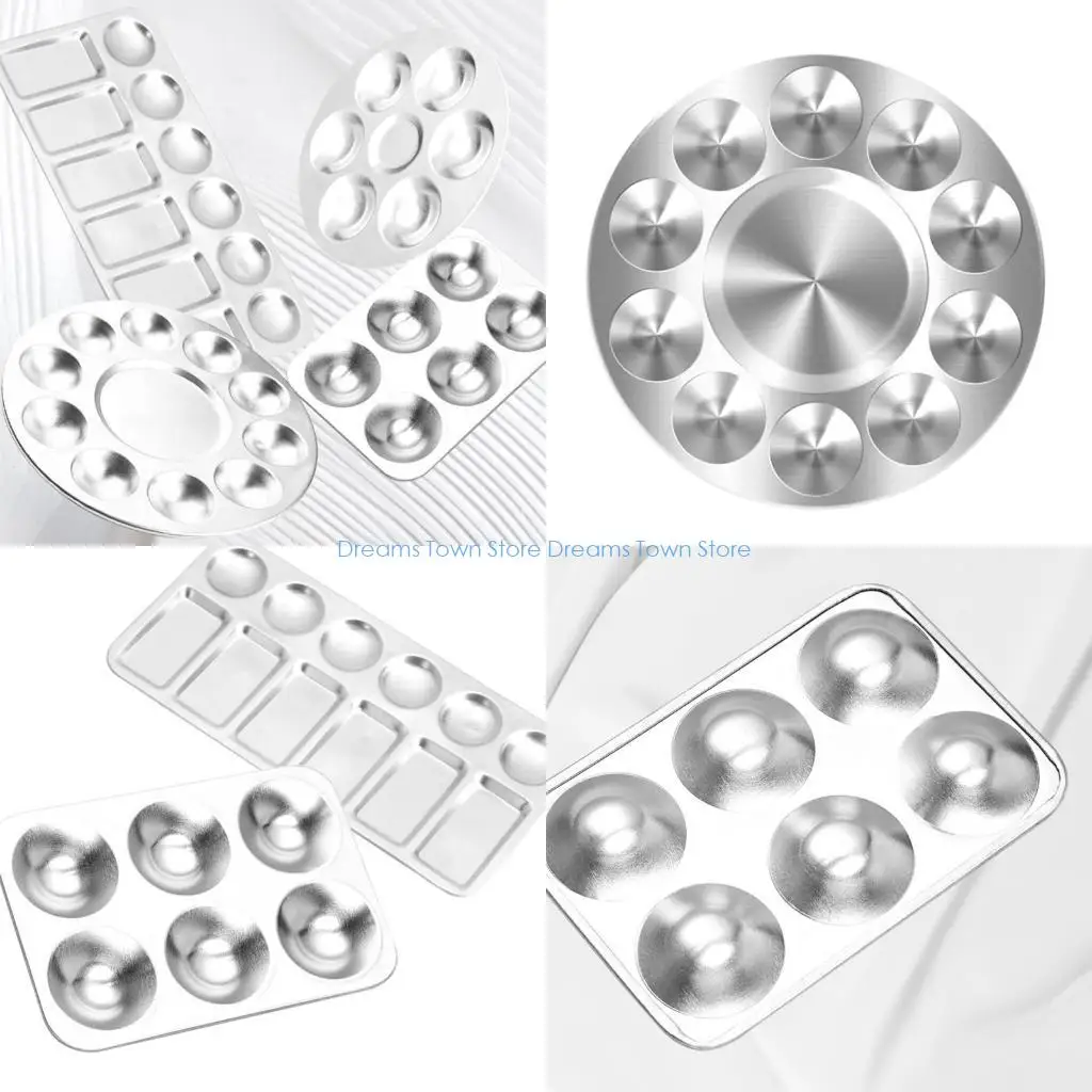 

HX6A Metal Paint Palettes Watercolor Painting Tray for Painting Party DIY Craft