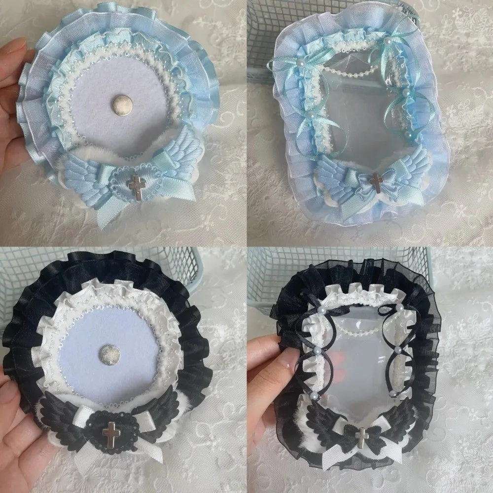 Lace Decorative Card Cover Handmade Bow Ribbon Photo Card Storage Multi-layer Design Card Display ID Card Holder Scrapbook