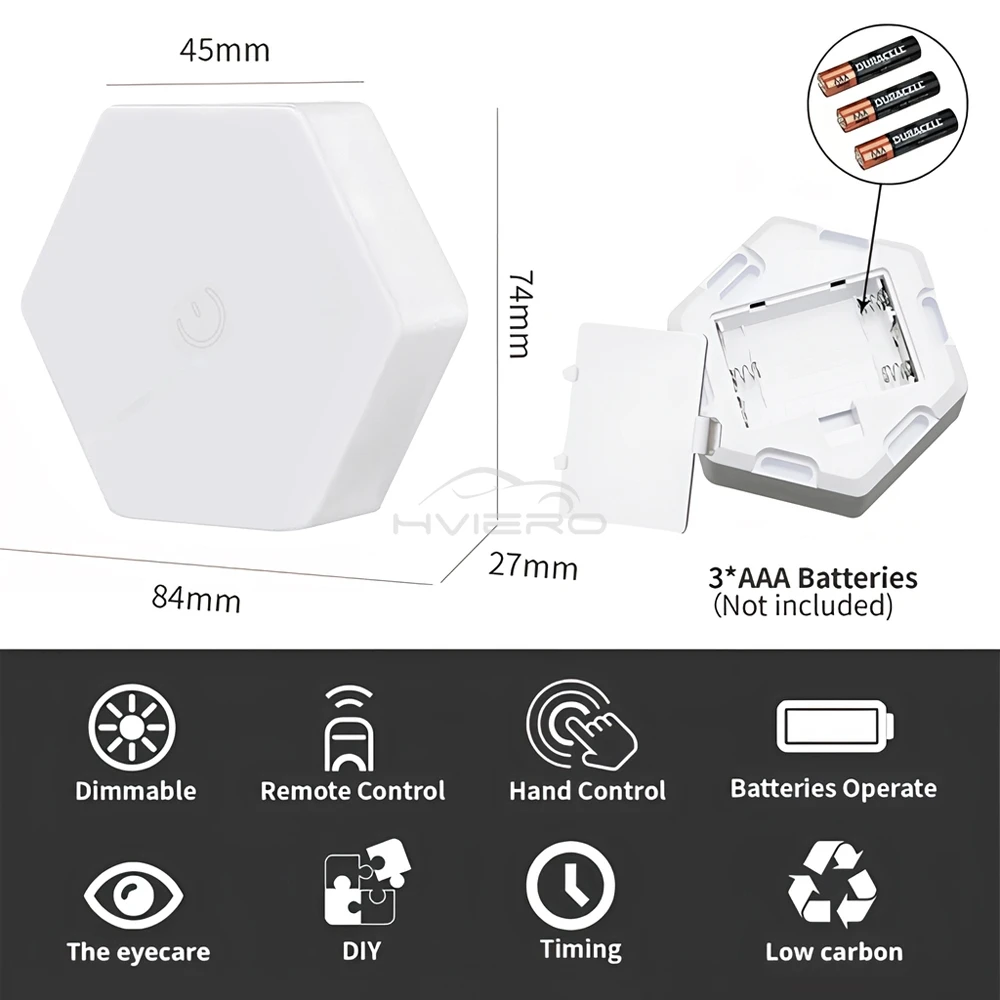 Hexagon Wall Sensing Lamp LED RGB Touch Sensor Honeycomb Light DC 5V Colorful Remote Control Night Decoration For Room Bedroom