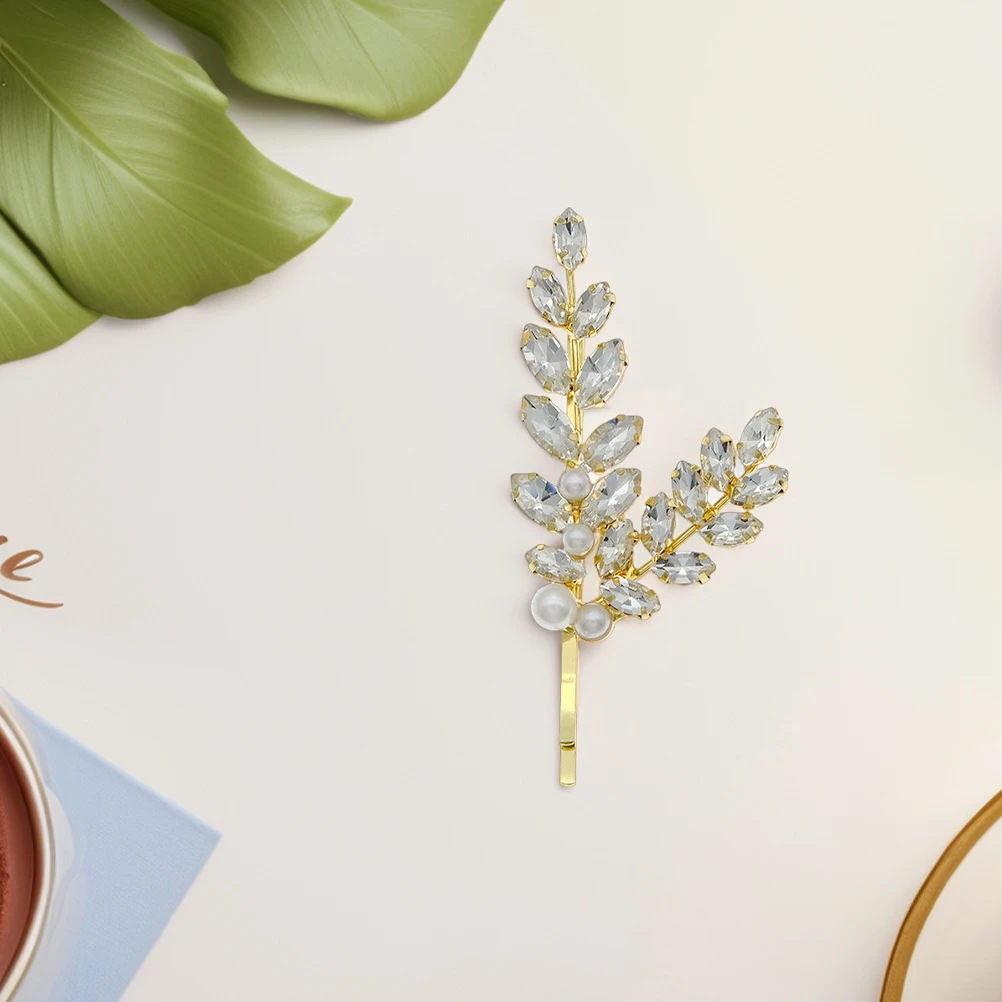 

Elegant Golden Rhinestone Accessories For Women Stylish Barrette Clips Bridal Wedding Wear Thick Metal Spike Decorative Pins