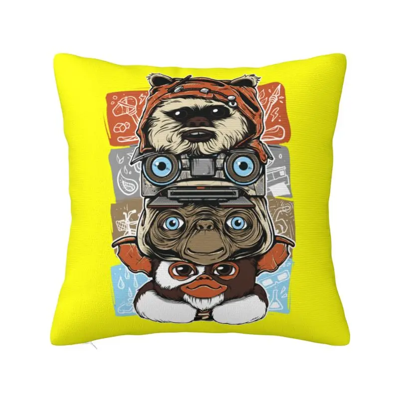 Custom 80s Horror Christmase Movie Lcon Pillow Covers Gremlins Gizmo Monster Gremlin Film Nordic Cushion Cover Car Pillowcase