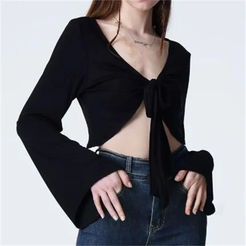 

Korean Spring Solid Cardigans For Women Fashion High Street Girls Spring Summer Clothing All-match Sexy Casual Soft Students