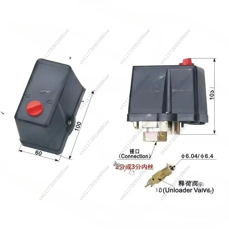 High-quality air compressor pressure switch pressure controller LF18-4H four-hole with gauge valve