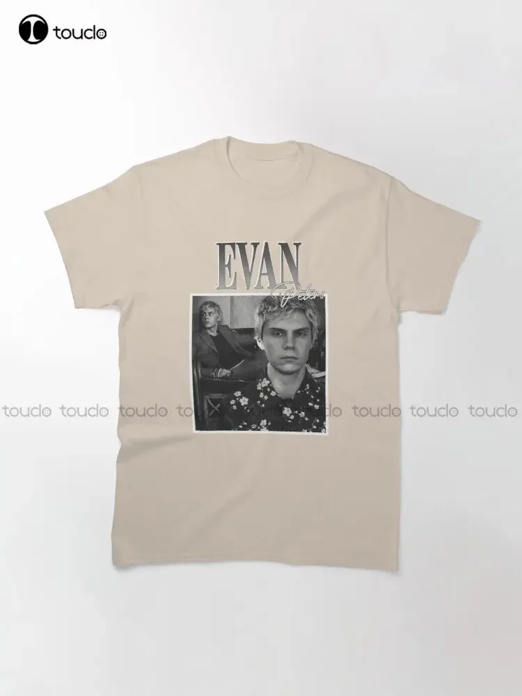 Evan Peters Classic T-Shirt Black Tshirt Men Custom Aldult Teen Unisex Digital Printing Tee Shirts Xs-5Xl Custom Gift Streetwear