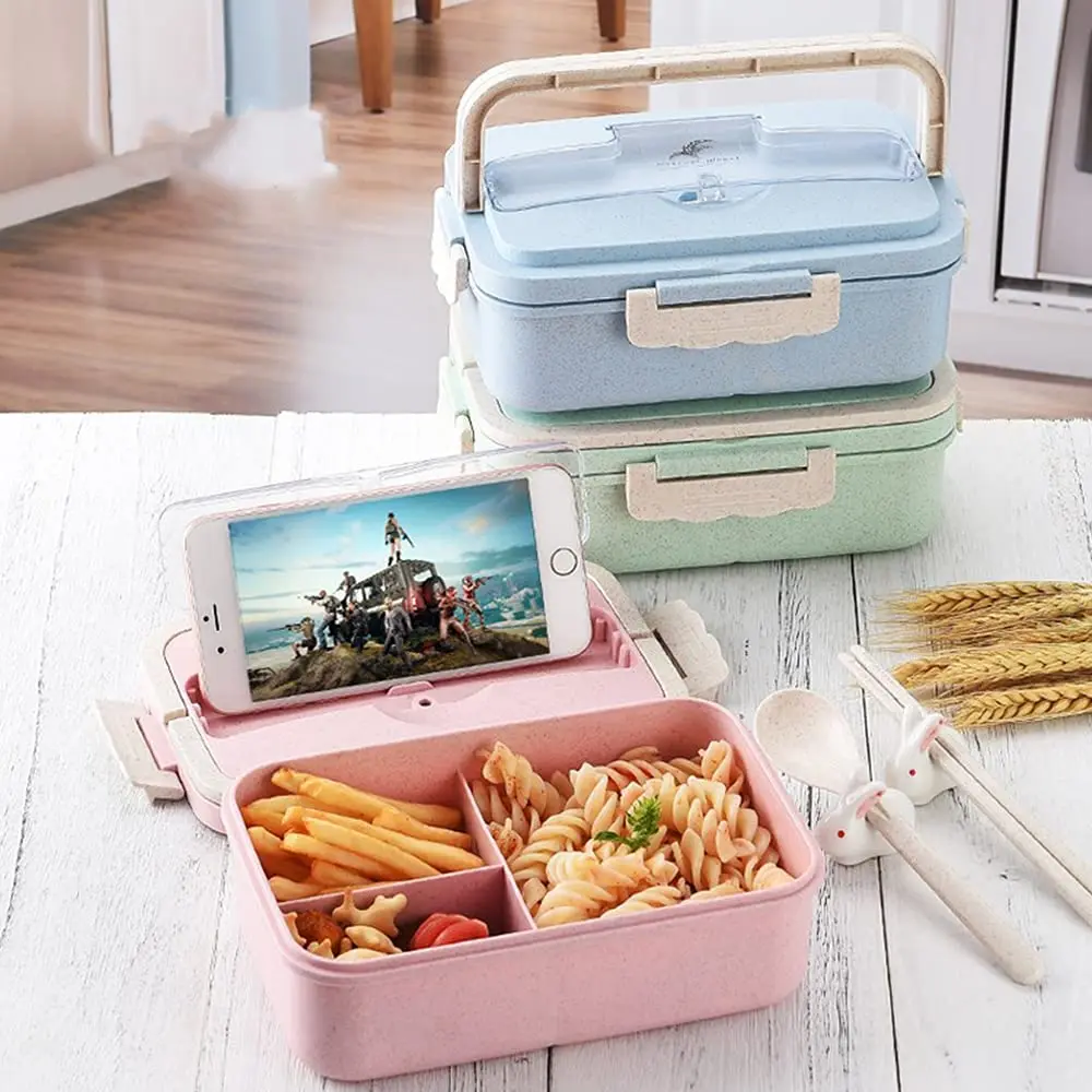 Bento Box Adult Lunch Box Containers Microwave Dishwasher Safe with 3 Compartment Leakproof Reusable Salad Snackle Box