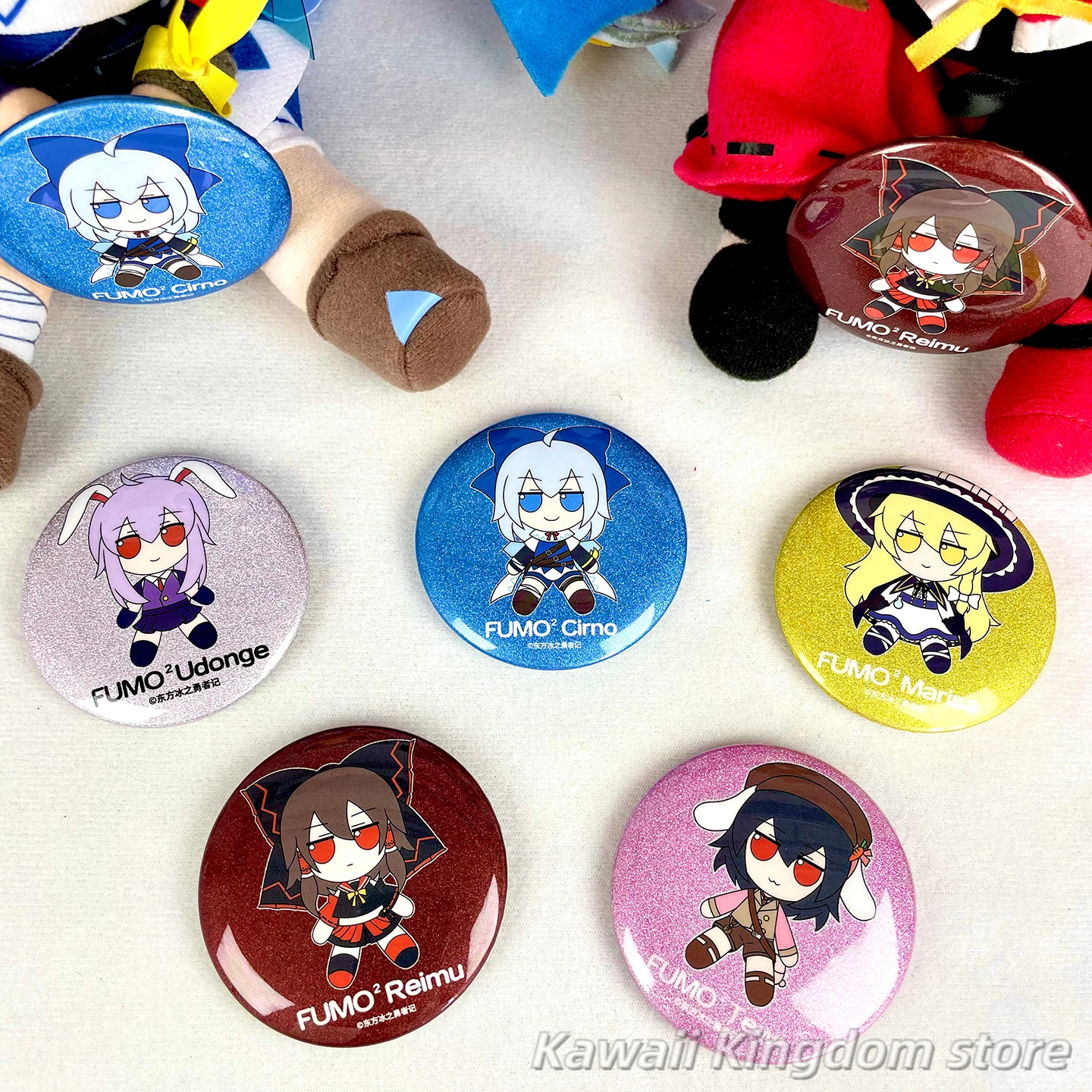 

Touhou Project Cirno Reimu Hakurei Marisa Kirisame Tewi Inaba Reisen Udongein Inaba Cosplay Button Pin Anime Brooch Badge