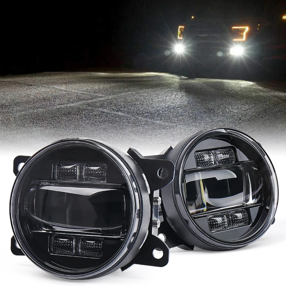 

Универсальные противотуманные фары OVOVS в сборе, 3,5-дюймовые круглые светодиодные стручки, светодиодные противотуманные фары для бездорожья с DRL для Ford C-MAX 2010-2017