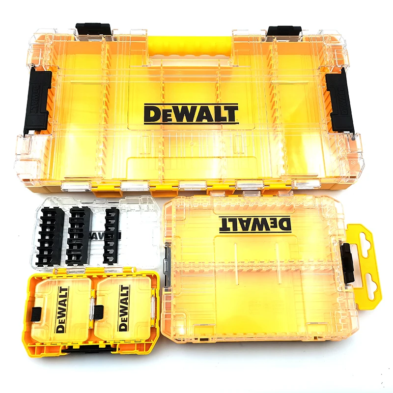 DEWALT Small Medium Large Parts Accessories Storage Box Original Drill Batch Head Tools Box High Hardness Stackable Tough Case