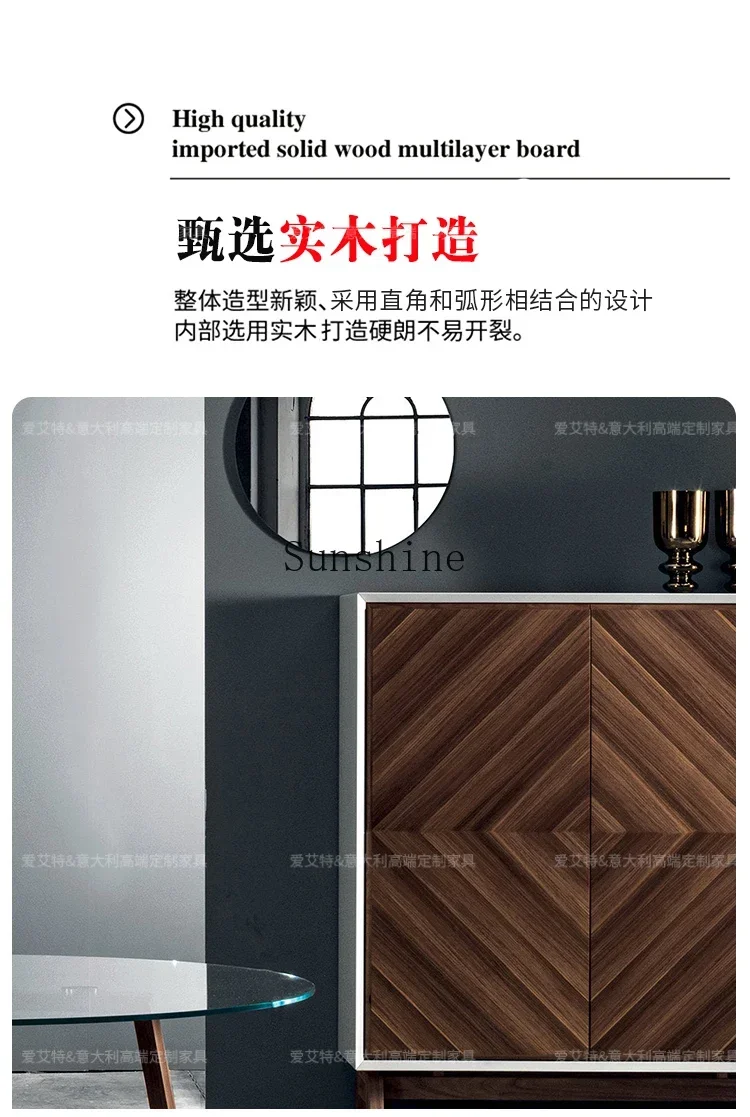 

Italian minimalist veneer parquet meal edge Nordic light luxury storage living room high-end decorative cabinet