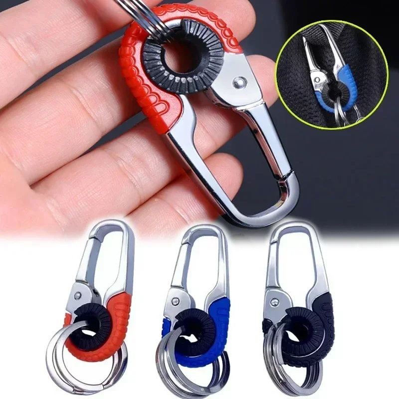 Universal Car Key Buckle Stainless Steel Secure Hook Key Chain Ring Outdoor Carabiner Easy Carry for Men ﻿