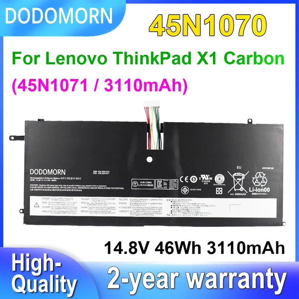 Dodomorn สำหรับ Lenovo ThinkPad X1คาร์บอน34443MC ชุด3448AH2 34438BC 45N1070 45N1071แบตเตอรี่แล็ปท็อป14.8V 46Wh 3110mAh ในสต็อก