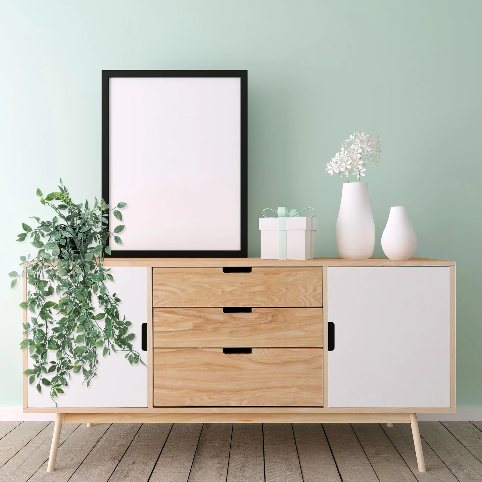 

2Pcs Artificial Hanging Plants Realistic Faux Mandala Eucalyptus Decor for Indoor Outdoor Wall Room Office Decoration