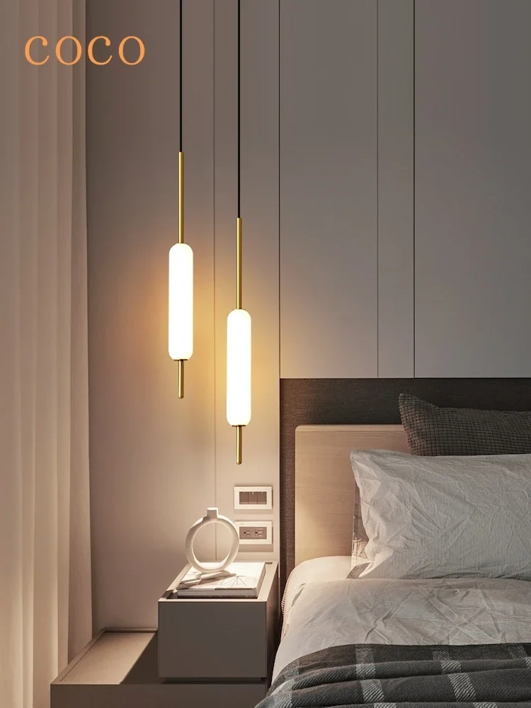 Nordic postmodern bedroom bedside LED pendant lighting minimalist metal Rotomolding lamp dining room bar aisle staircase lamp