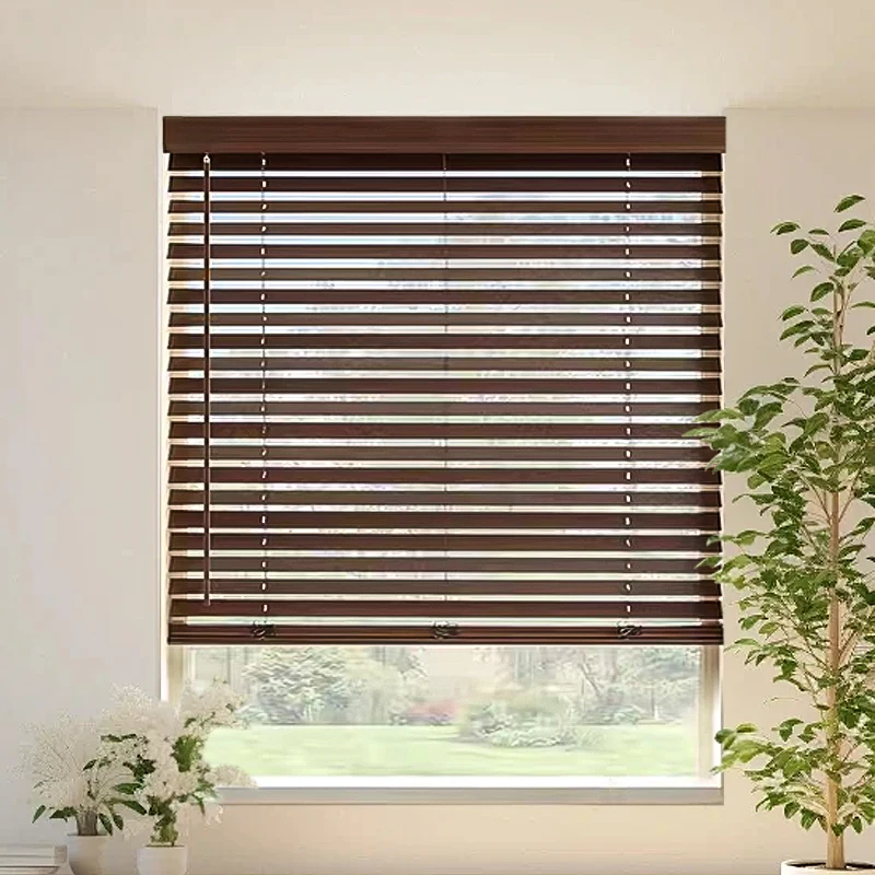 Custom Sizes High Quality Faux Wood Cordless Blinds Light Filtering for Windows Home Deco Easy to Install
