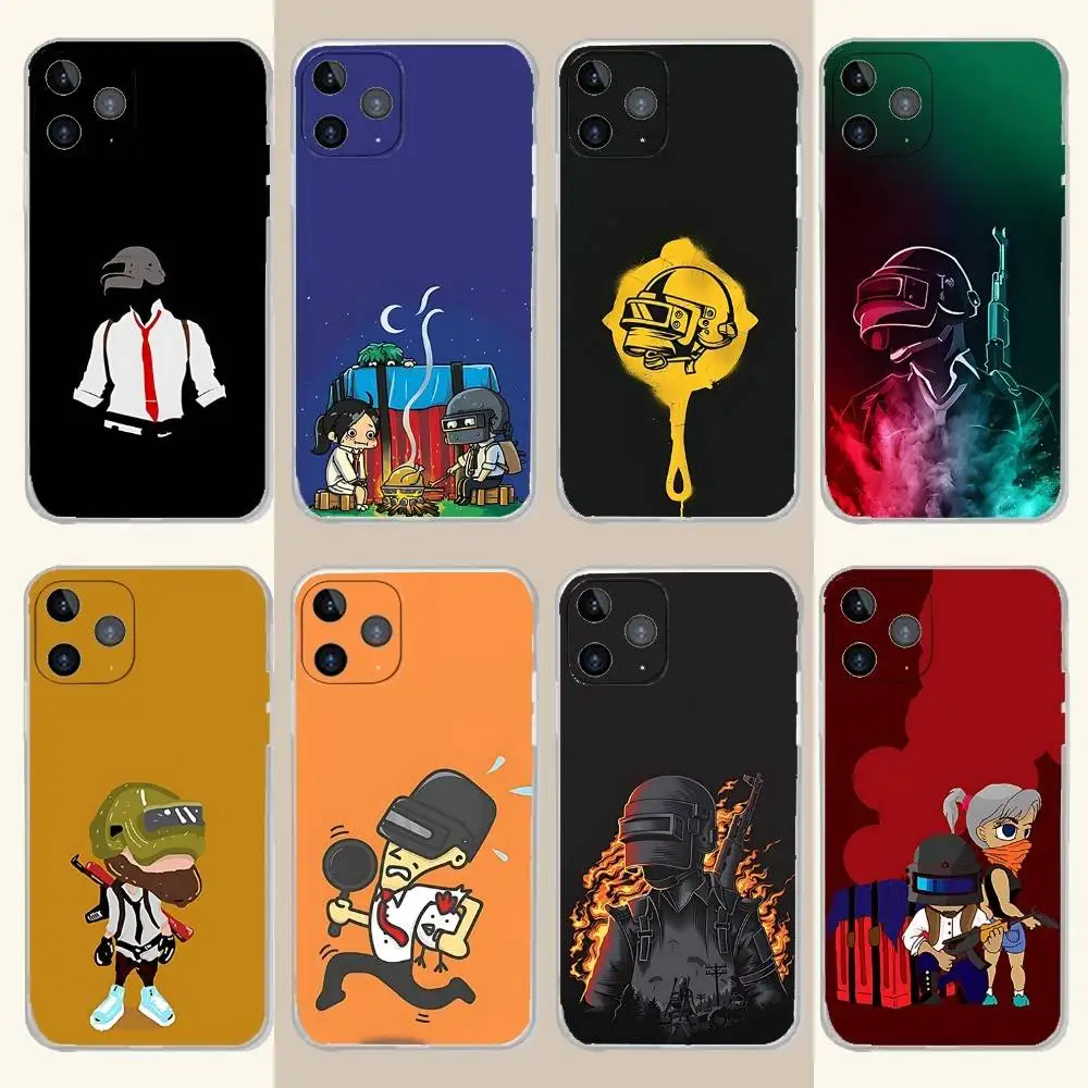 

Game P-PUBGS Phone Case For iPhone 17,16,15,14,13,12,11 Pro,Max,Plus,X,XS,XR,SE4,E Mini Transparent Soft Cover