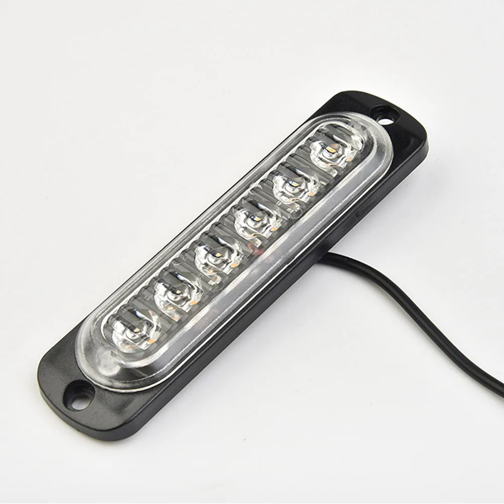 Yellow LED Light Oval Clearance Trailer Truck LED Side Marker Lamp 12V 6LED Waterproof Safety Bright Light 113*28.2*9.6mm