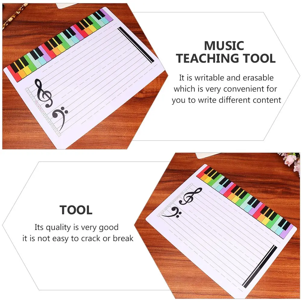 Portable Whiteboard Piano Key Erasable Boards Musical Note Teaching Reusable Staff Exercise