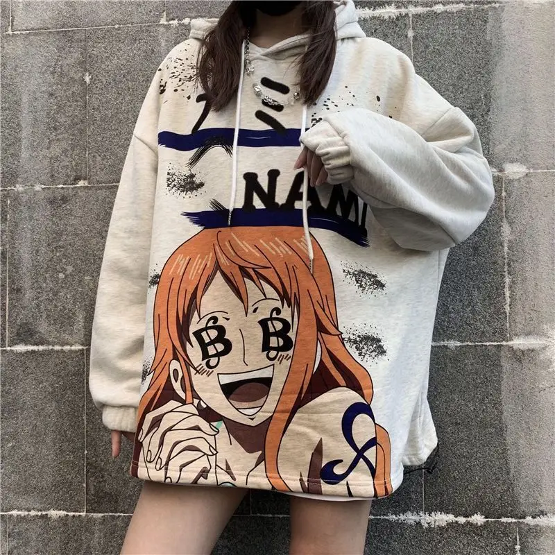 Cartoon Sweatshirt One Piece Zoro Creative Anime Joint Peripheral Fashion Print Student Loose Ins Hooded Casual Versatile Top