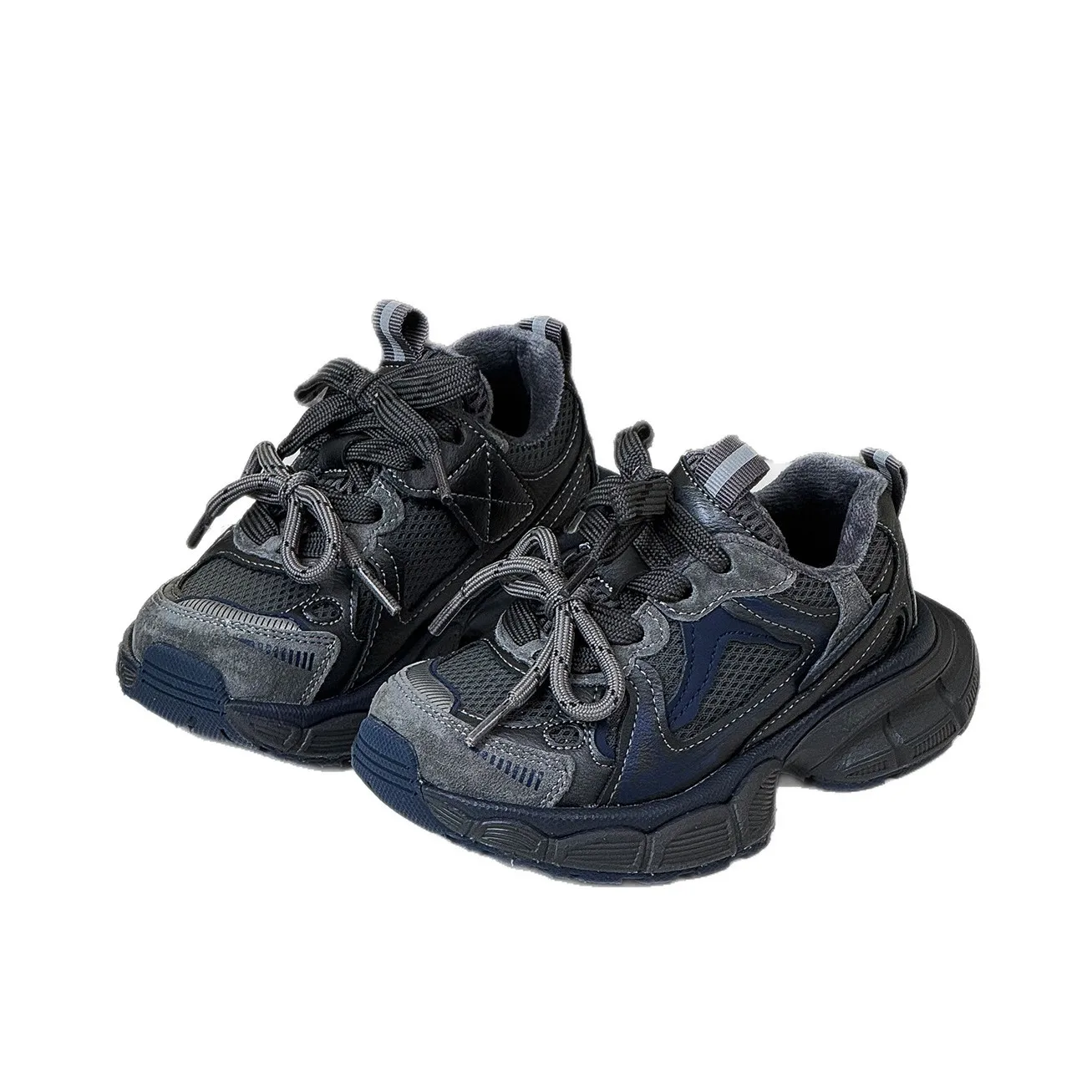 

Новые зимние стили, детские модные бархатные туфли в стиле ретро с двойными шнурками для мальчиков и девочек, детские баскетбольные кроссовки для малышей