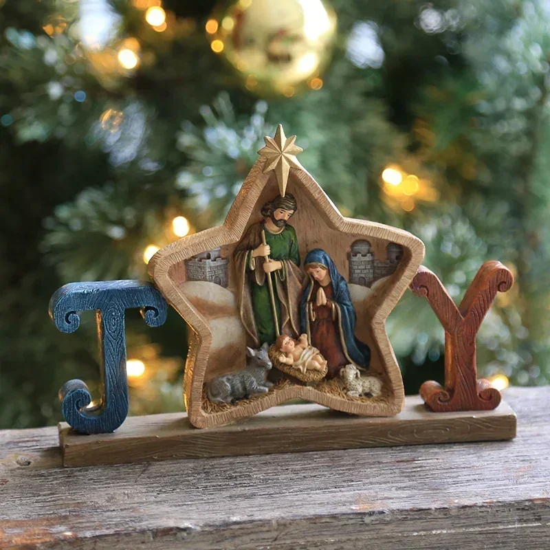 

Christian sculpture of Jesus birth baby Jesus manger crib decoration figurine Church Christmas gift home decoration accessories