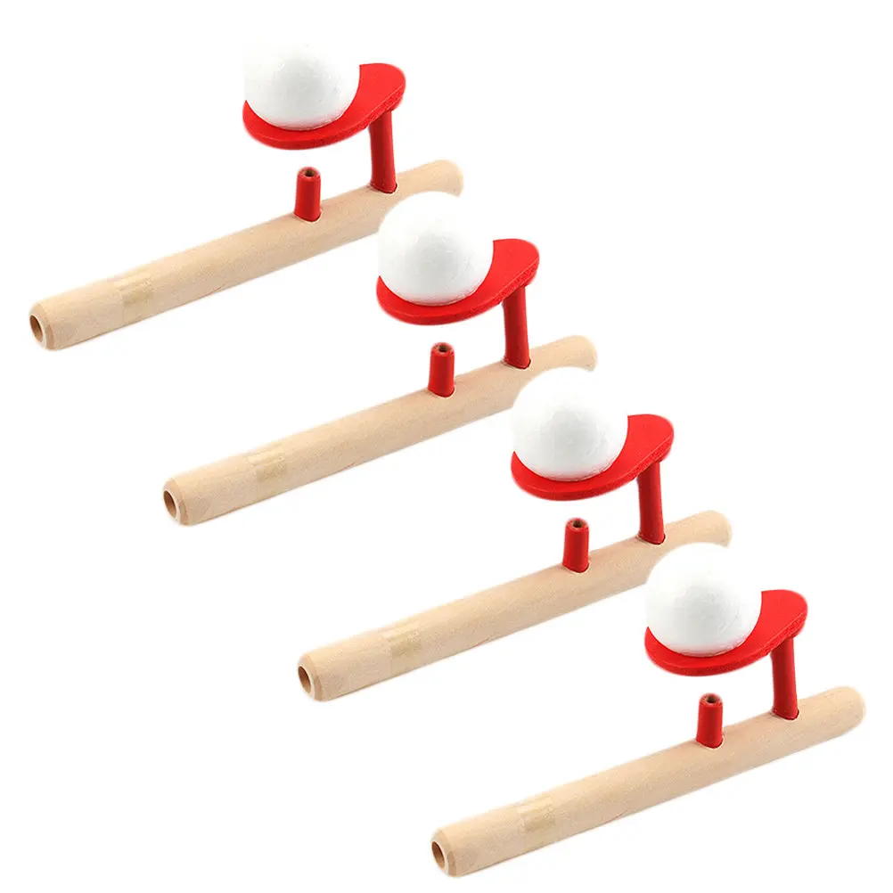

4Pcs Floating Blow Pipe Wooden Balancing Games for Kids Festivals Birthday Family Communication Educational Game