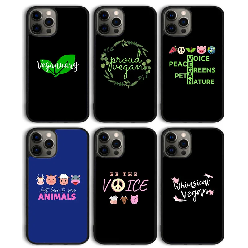 VEGAN FOOD QUOTES ANIMAL LOVE VEGGIE Phone Case Cover for iPhone 16 15 SE2020 14 13 11 12 Pro Max mini XS XR X PlusS Coque