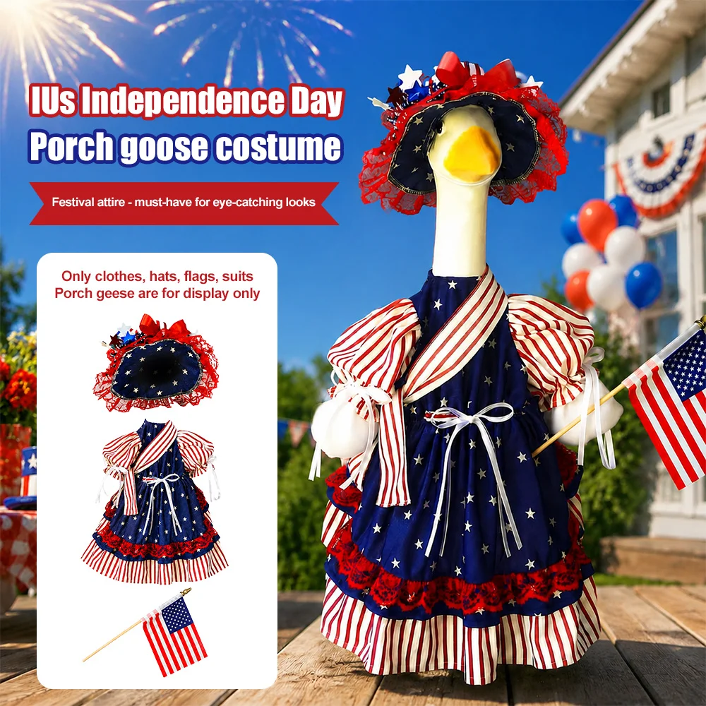 

Lolita Skirt Denim Porch Goose Outfit Decorative Party Supplies For Yard Garden Bedroom Porch Goose Independent Goose Set