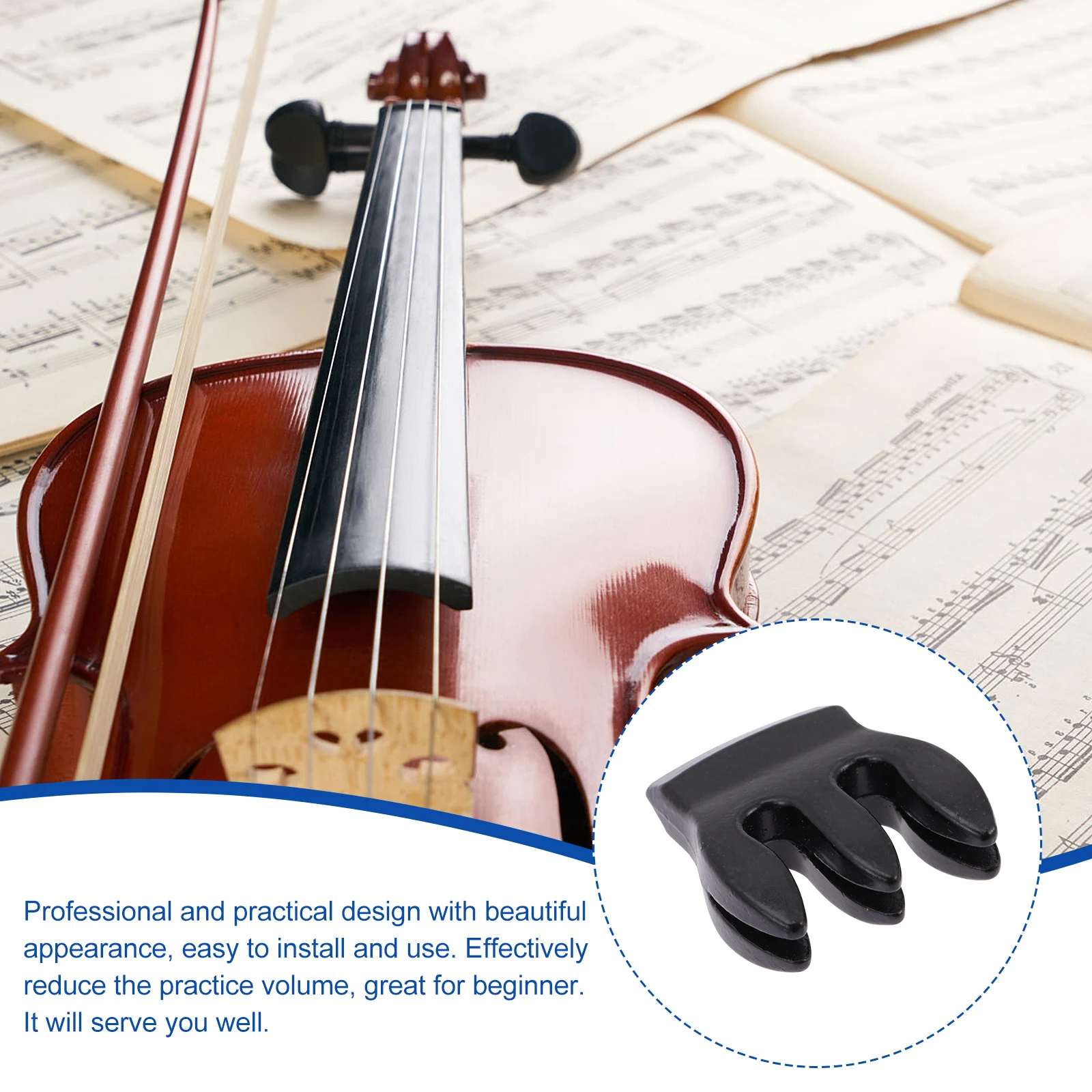 

Violin Accessories Sordino Mute Device Mutes Practice Reduce Metal