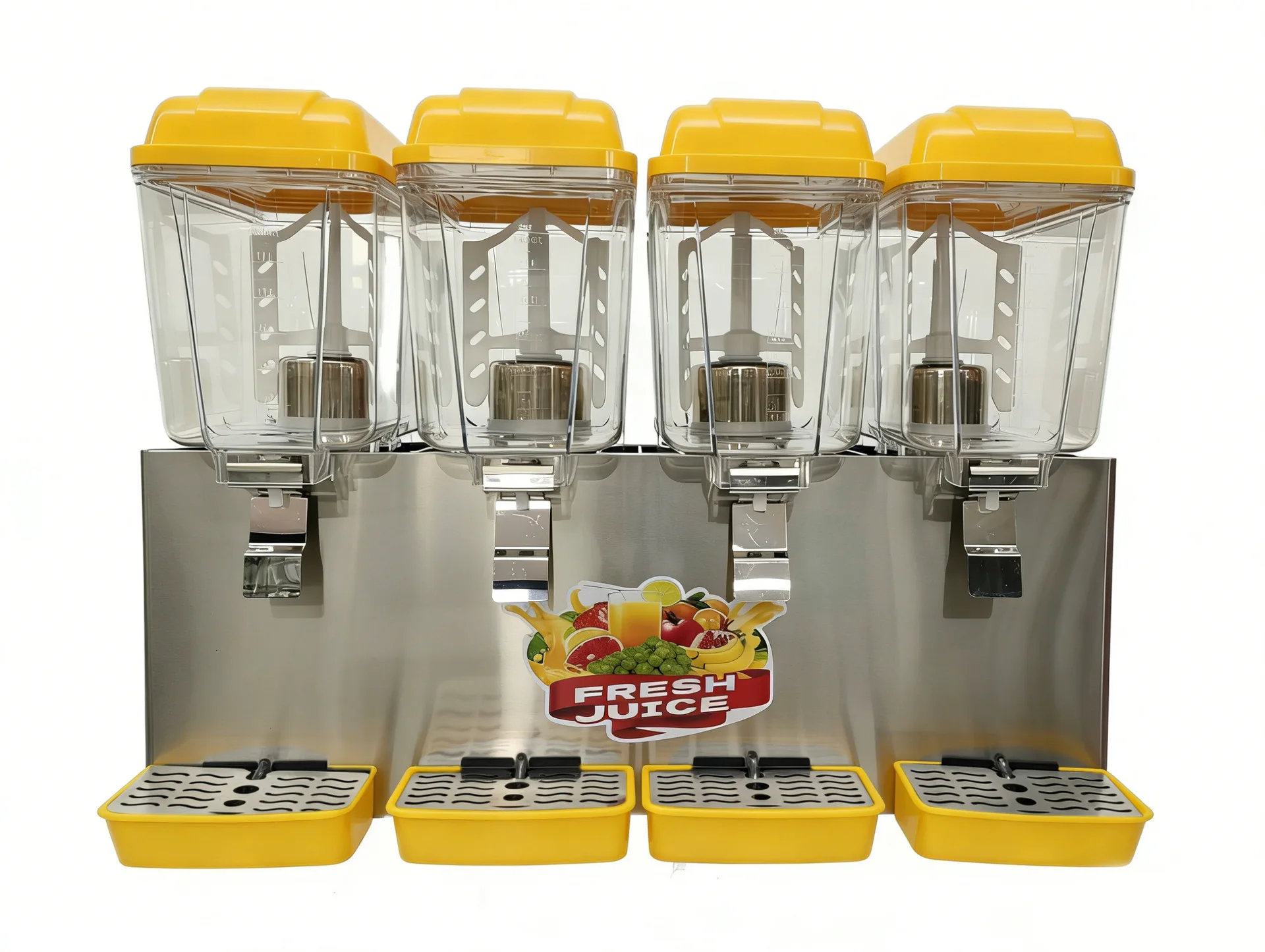 Commercial Cold Drink Juice Dispenser 4 Tank Drinking Juice Dispenser Juice Cooler for Drink Shop deposit