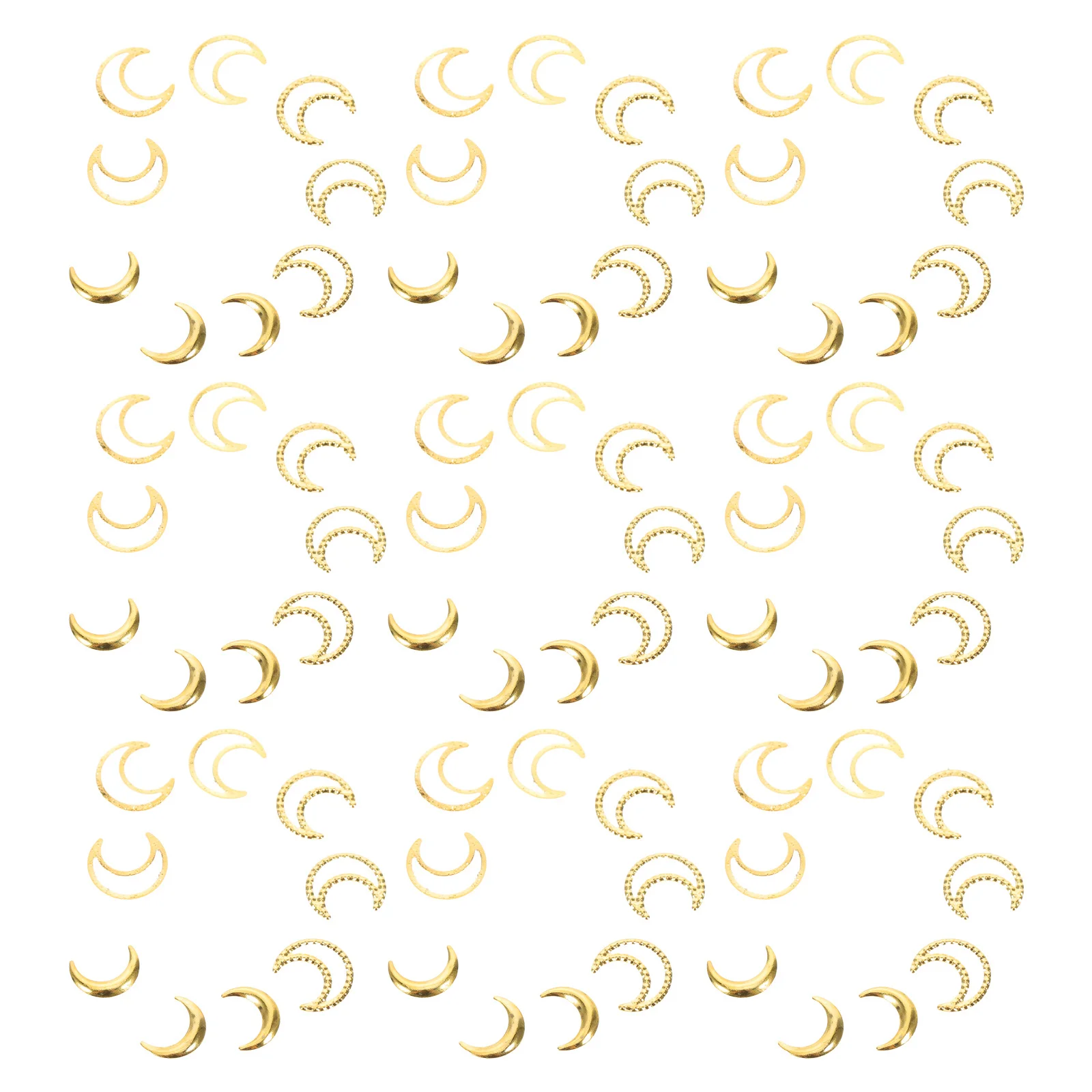

1500 шт., подвески для дизайна ногтей с луной, золотые металлические украшения для маникюра, полые однотонные текстурированные украшения для салона, сделай сам, свадебная вечеринка, украшения для ногтей