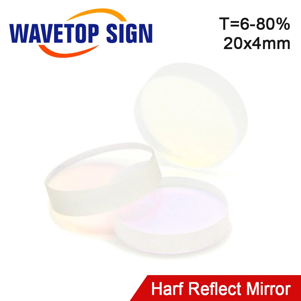 WaveTopSign 1064nm Half Reflect Mirror 20x4mm T=6%~80% Output Mirror Laser Welding and Cutting Machine