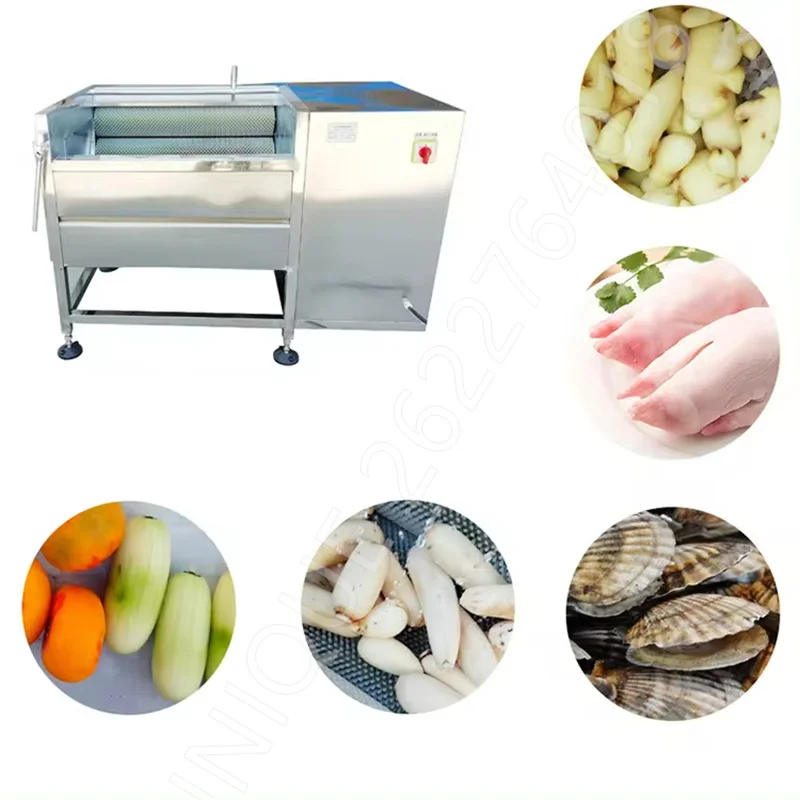 Electric Automatic Taro Konjac Leek Drying Brush Roller Ginger Potato Vegetable Cut Cassava Washing and Peeling Machine India