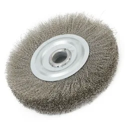 5inch 125mm Crimped Wire Wheel Brush Stainless Steel Bench Grinder Abrasive 16mm Hole Polishing Bench Grinder Rust Removal Tool