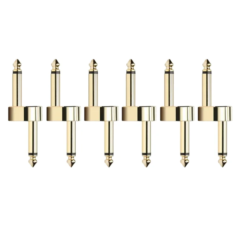 

6PCS Guitar Effect Pedal Connector Pedal Couplers Connector Plug Metal Solder Connection Coupler Crank Jumper Patchabht