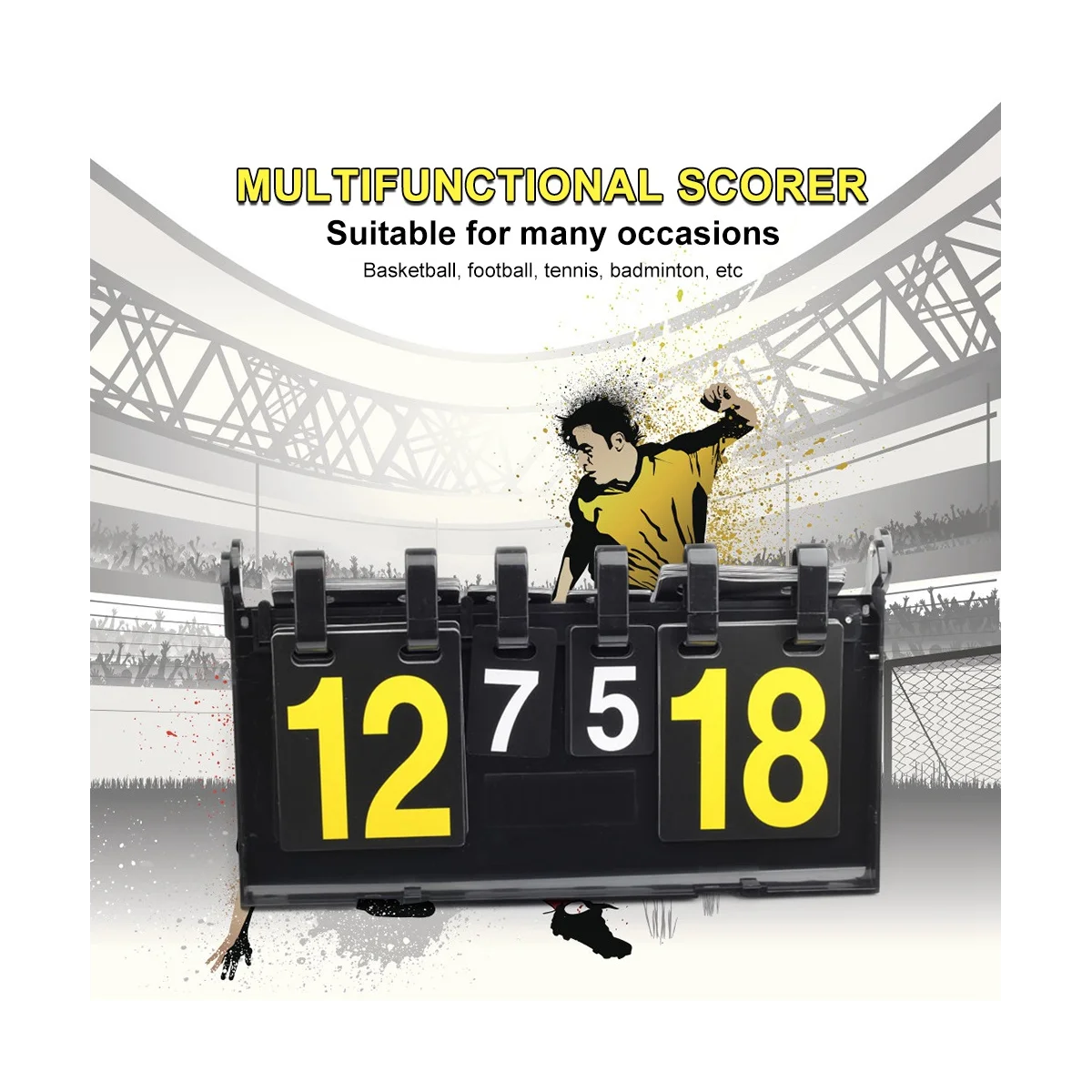 4 Digit Score Board Basketball Football Volleyball Sport Table Tennis Scoreboard Waterproof Scoreboard