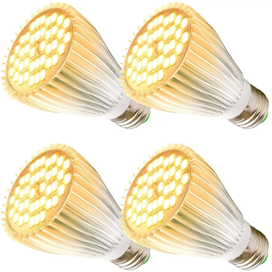 

4 Pack LED Grow Light Bulb, 30W Full Spectrum Plant Light Bulb Warm LED Grow Lights for Indoor Plants Vegetables, Flowers, House