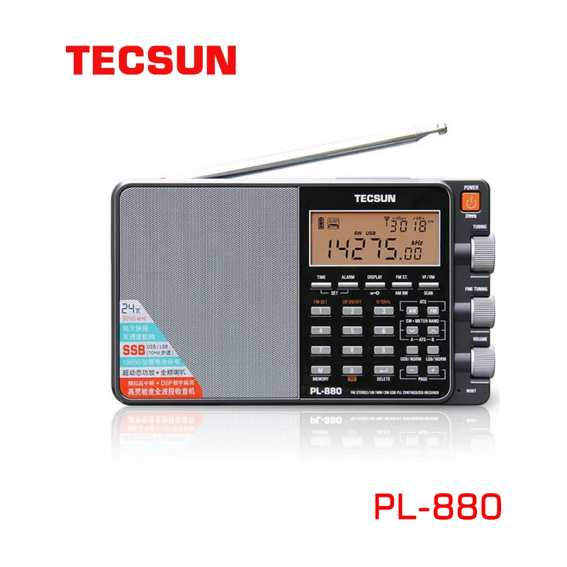 

TECSUN PL-880 Portable Radio Full Band with LW/SW/MW SSB PLL Modes FM (64-108mHz) 87.5-108 MHz (Germany) Internet Stereo Radio