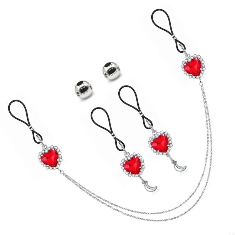 N0PE Rhinestones Nipple Chain NonPiercing Nipple Jewelry For Women Beach and Event
