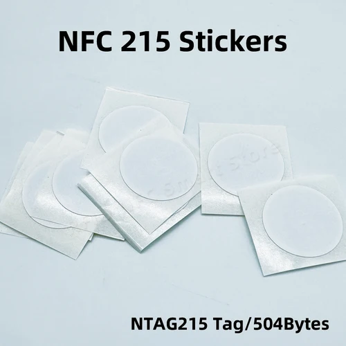 Imagen 2 del producto Etiqueta NFC negra, protocolo de pegatinas NFC iso14443a13,56mhz NT/AG 215, etiqueta Universal RFID y todos los teléfonos NFC en blanco y negro