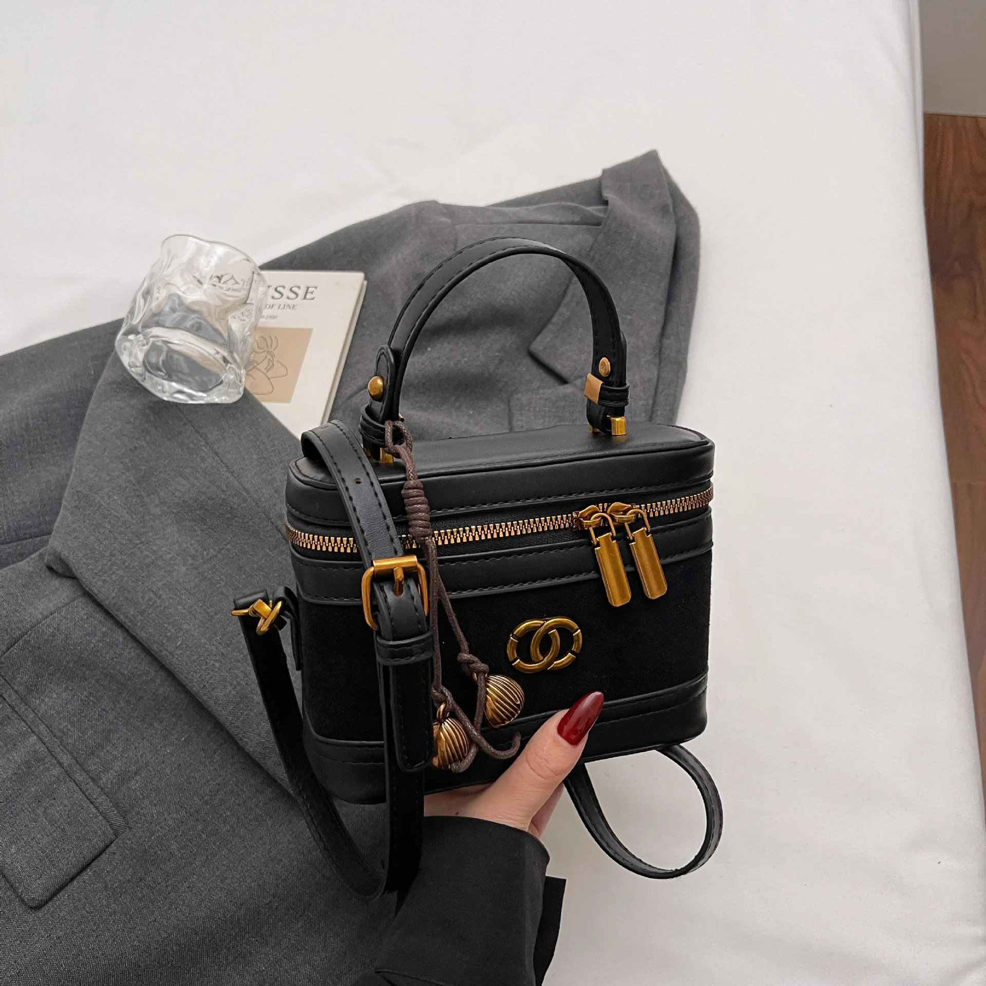 

2025 Architectural Cube Bag, Multi-Way Convertible Top Handle & Crossbody Purse for Women, Textured Vegan Leather Day